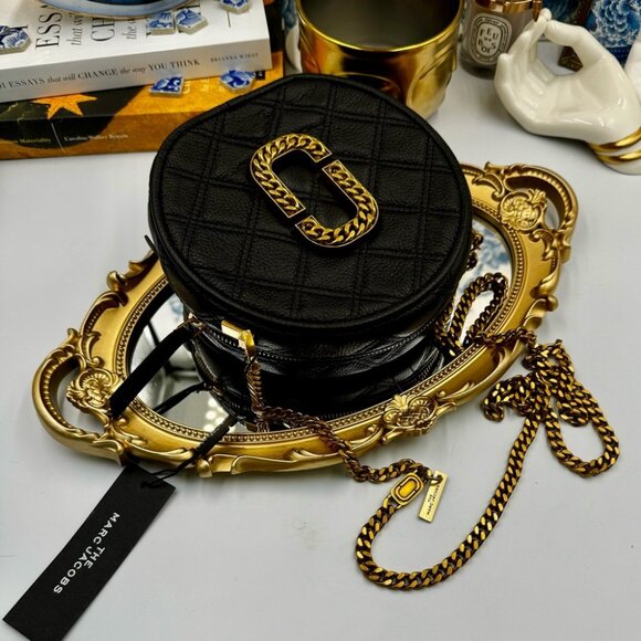 🆕 THE MARC JACOBS 🧿 NWT The Status Round Crossbody, Black - Picture 10 of 15